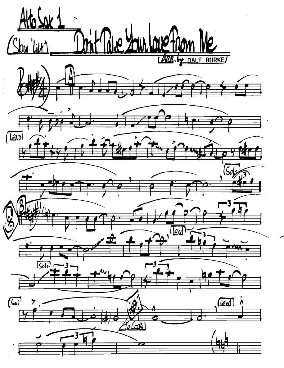 Donttakeyourlovefromme Altosax1 — sheet music preview