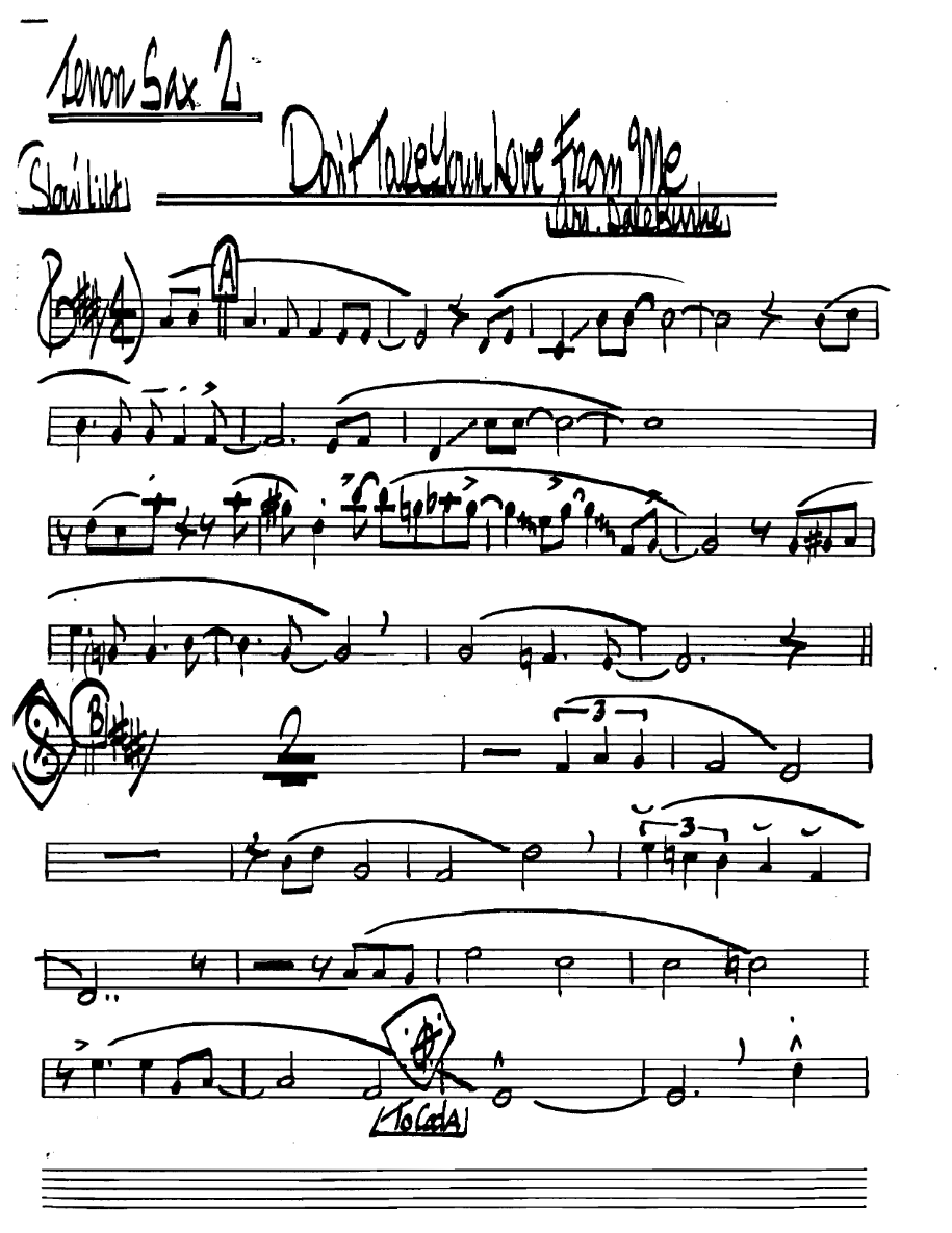 Donttakeyourlovefromme Tenorsax2 — sheet music preview