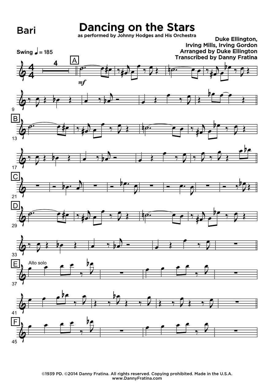 Dancing On The Stars — sheet music cover (first page)