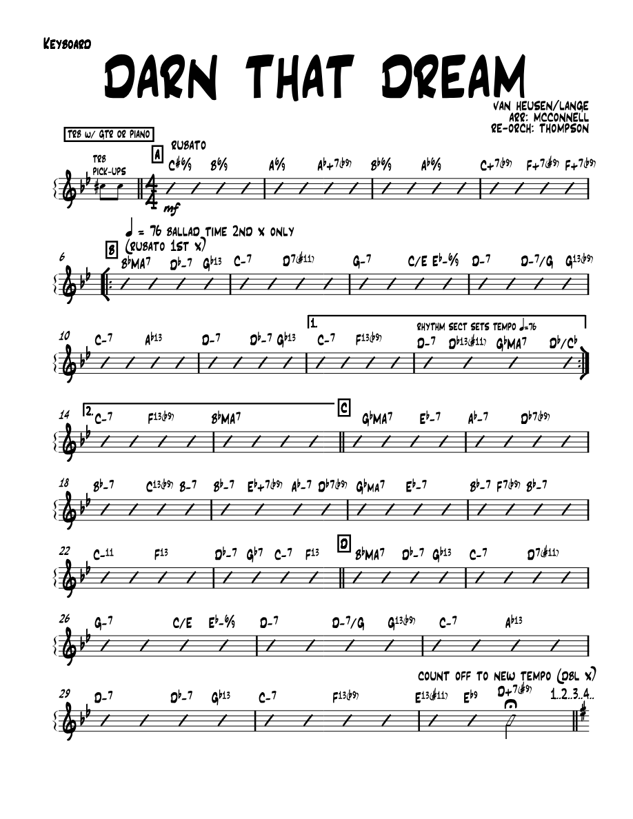 darn that dream 01 Keyboard — sheet music cover (first page)