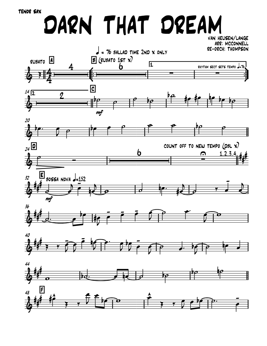 darn that dream 01 tenor sax — sheet music cover (first page)