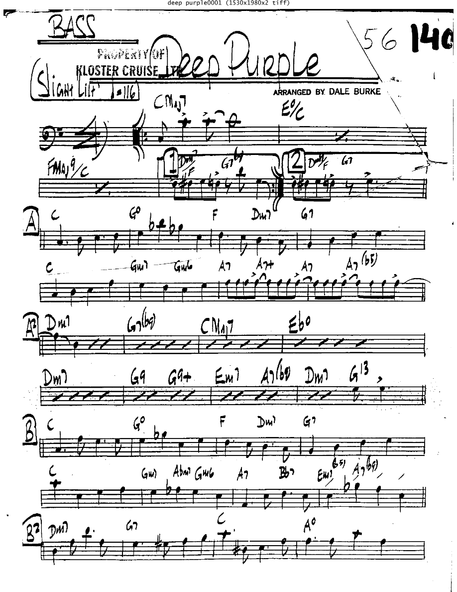 Deep Purple Bss — sheet music cover (first page)