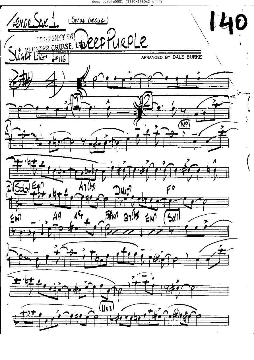 Deep Purple Rds — sheet music cover (first page)