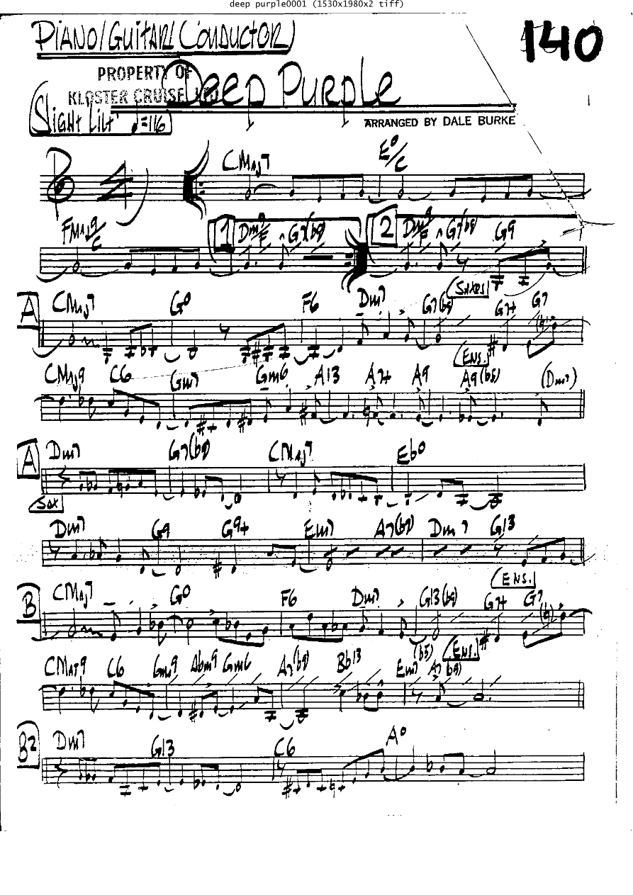 Deep Purple Pno — sheet music cover (first page)