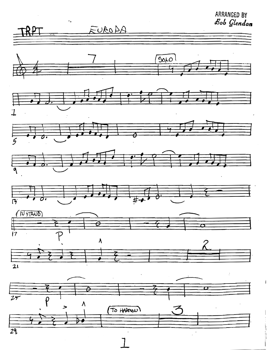 Europa Trumpet — sheet music cover (first page)