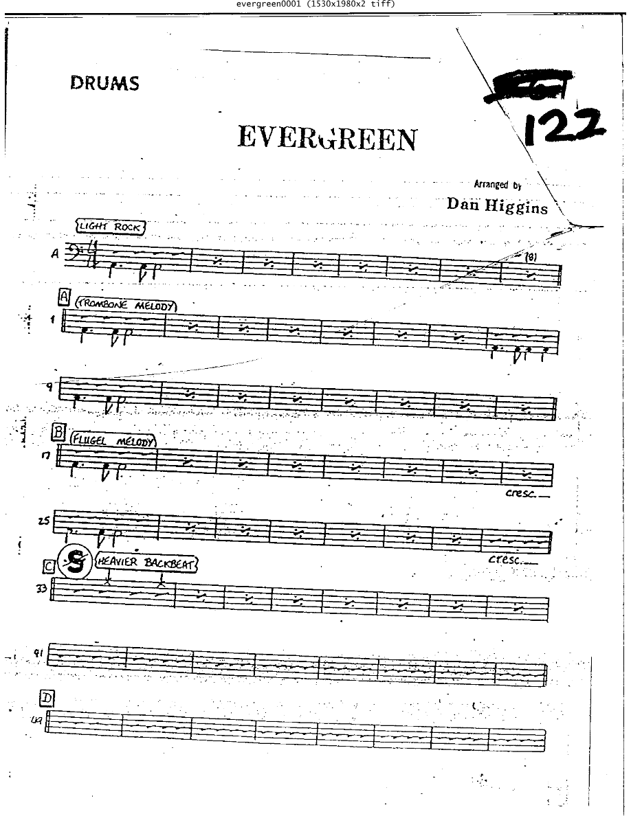 Evergreen Dr — sheet music cover (first page)