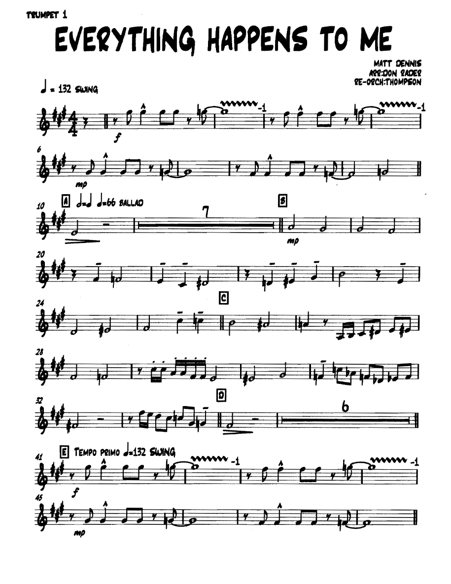 Everythinghappenstome Trumpet1 — sheet music preview