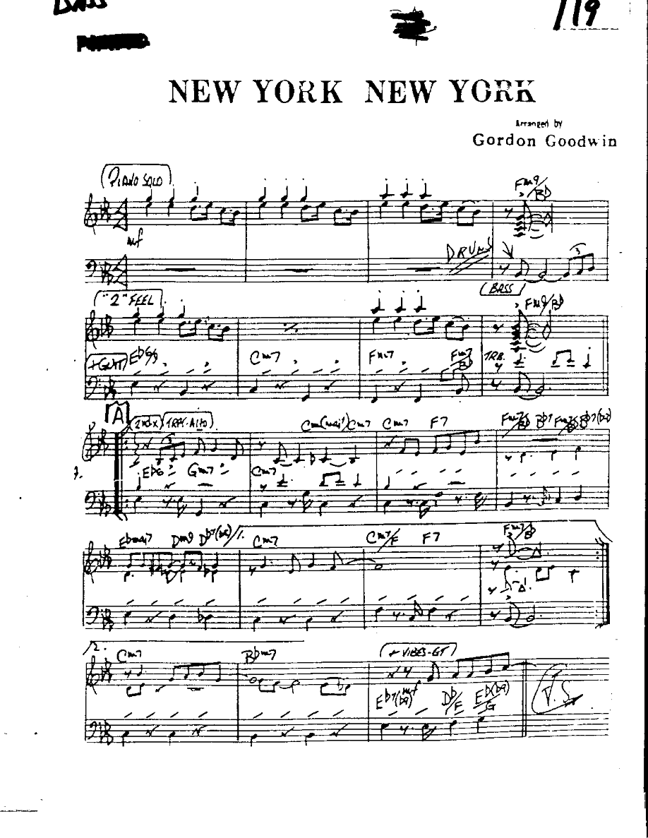 New York New York — sheet music preview