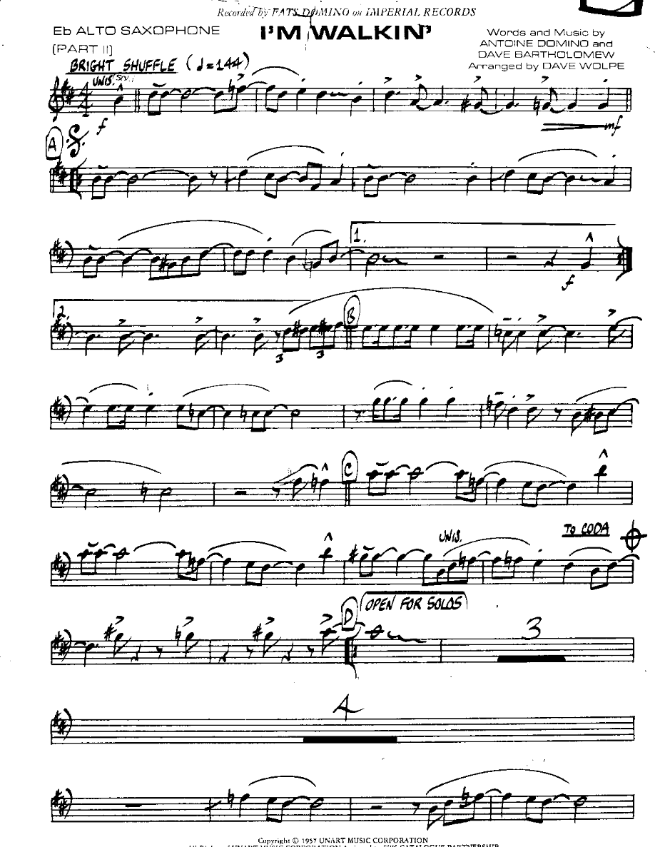 35 i'm Walk — sheet music cover (first page)