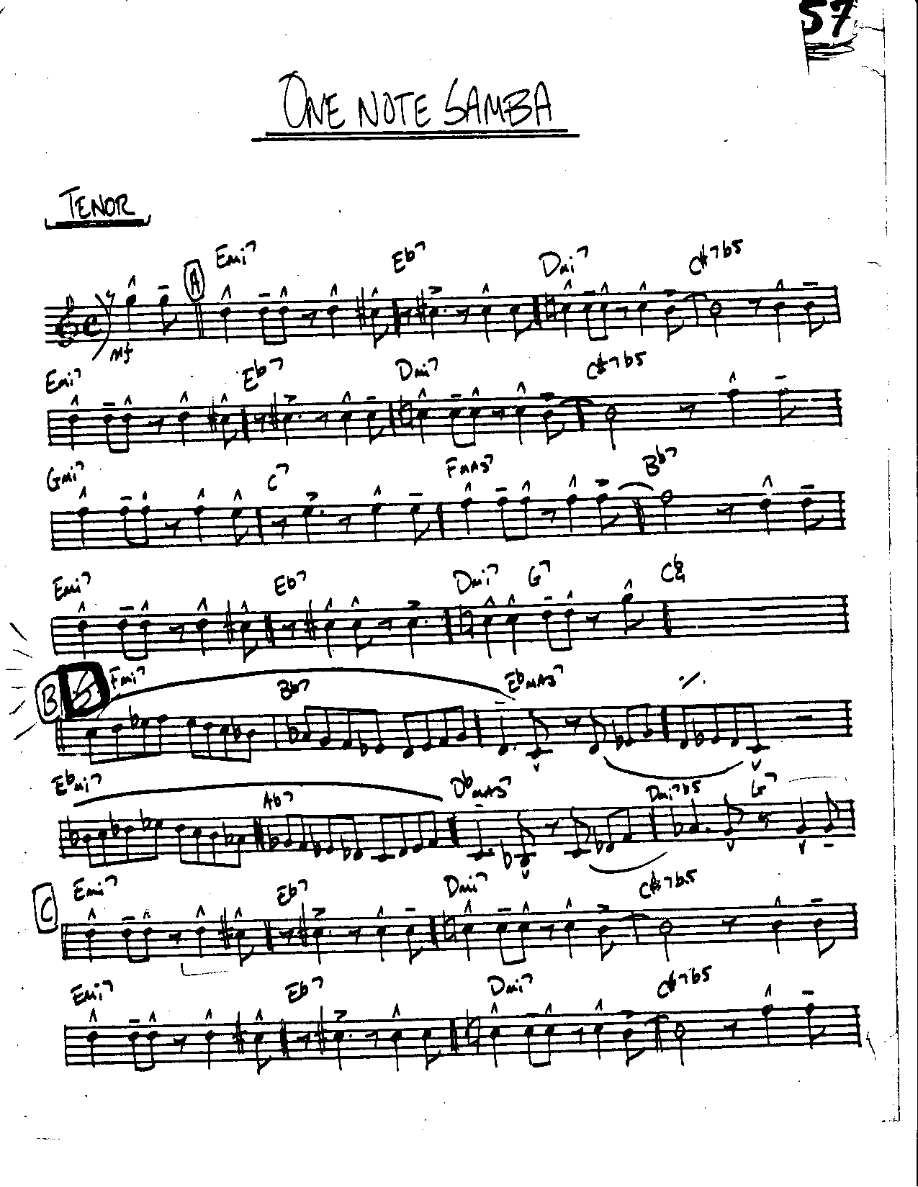 One Note Samba — sheet music cover (first page)
