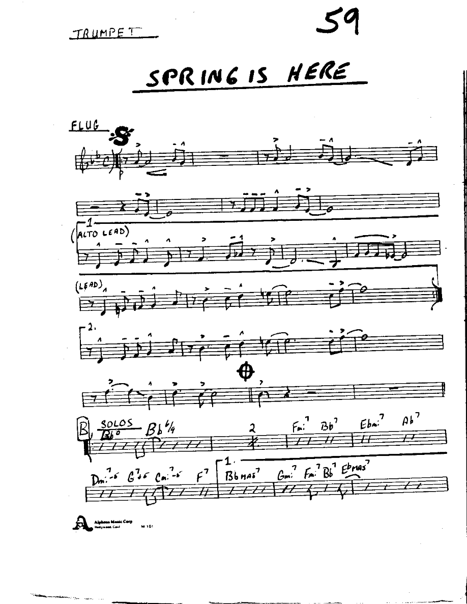 Spring is Here — sheet music cover (first page)