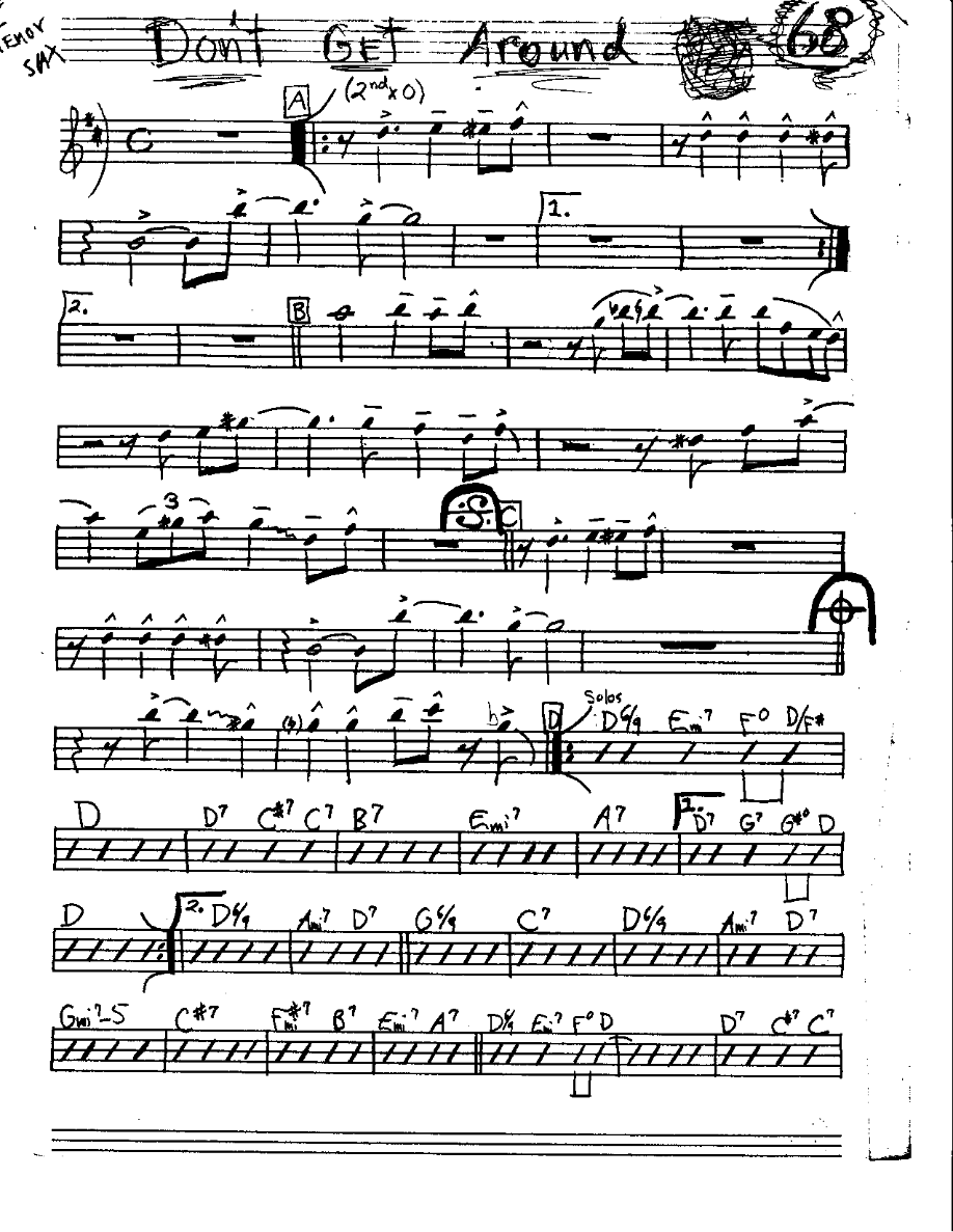 Don't Get Around — sheet music cover (first page)