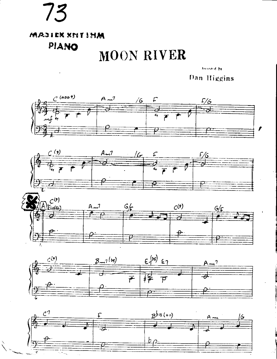 Moon River — sheet music cover (first page)