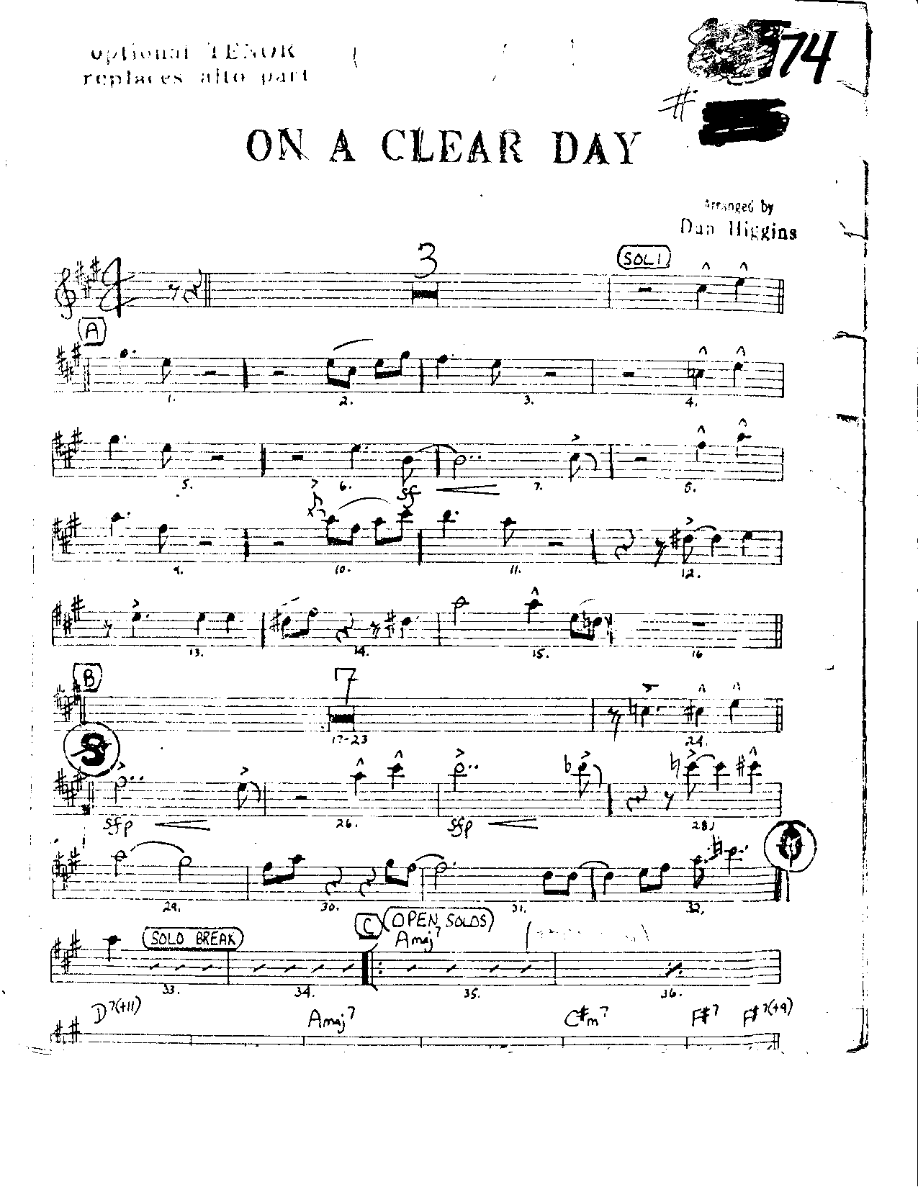 ON a Clear Day — sheet music preview