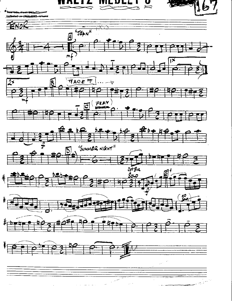 Waltz Medley #8-Tenor — sheet music preview