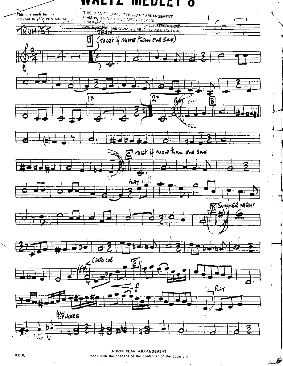 Waltz Medley #8-Trumpet — sheet music preview