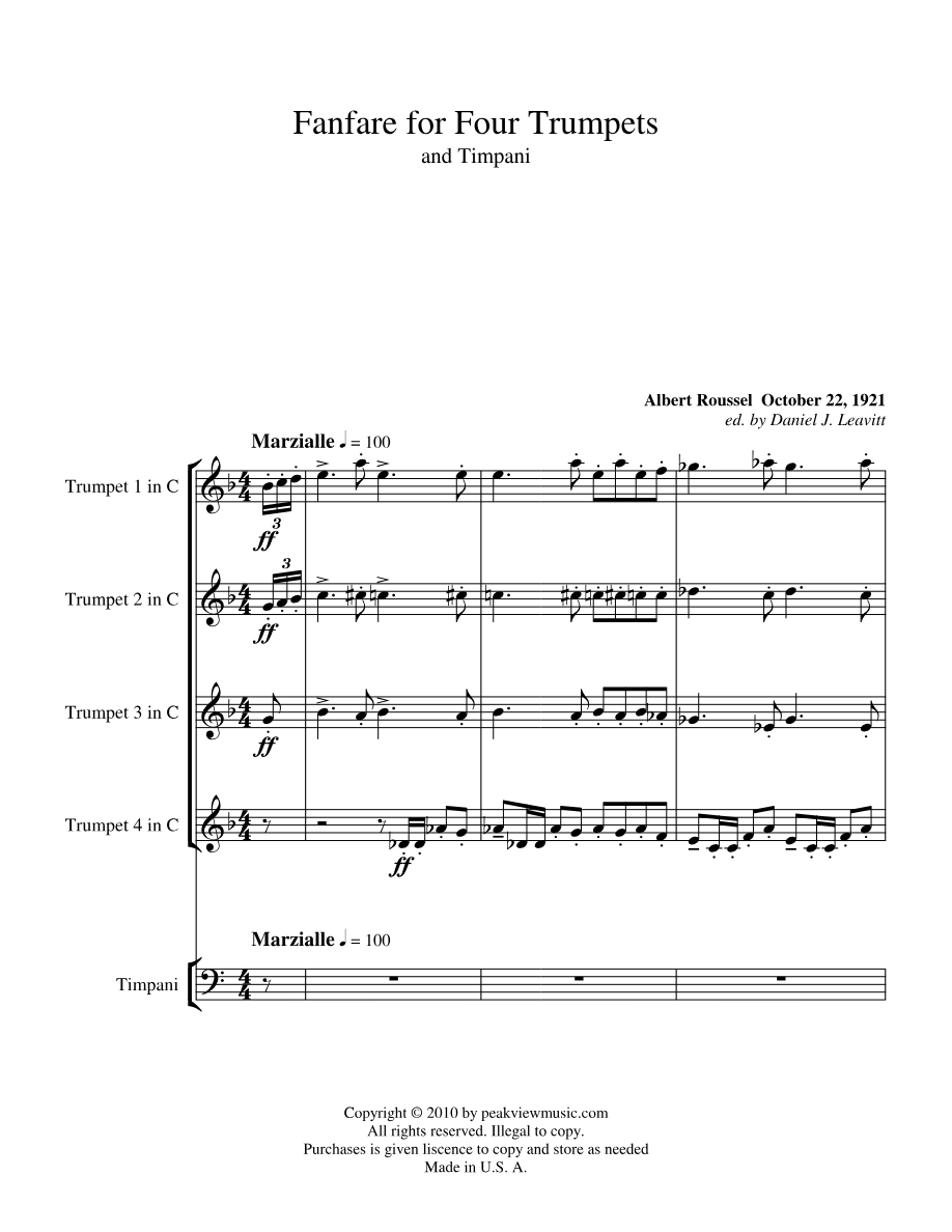 Fanfare pour un Scare Paien — sheet music preview