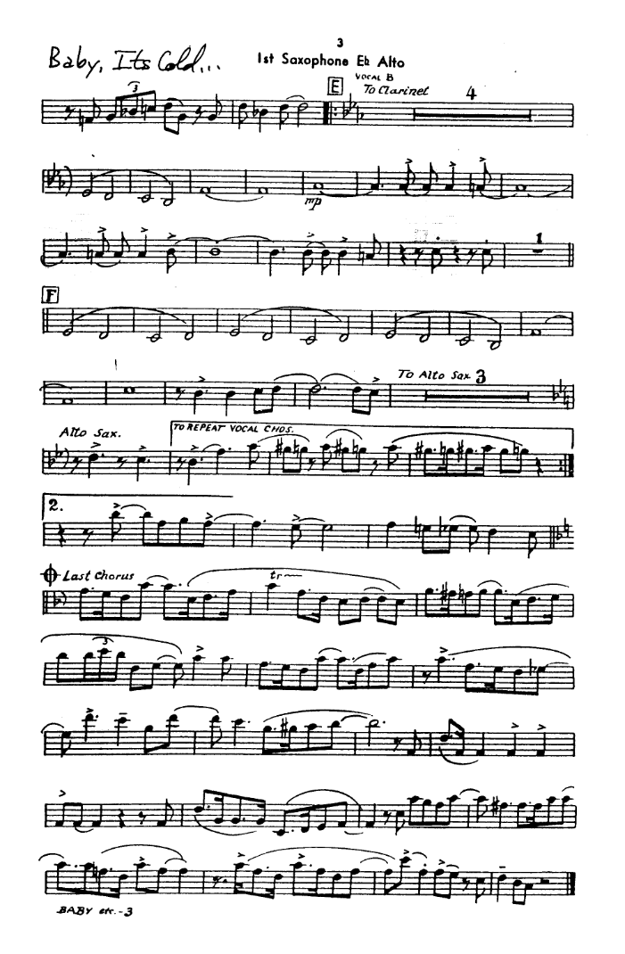 Baby, It's Cold Outside — Big Band Vokal sheet music by J.Matthias | Jazz Standard