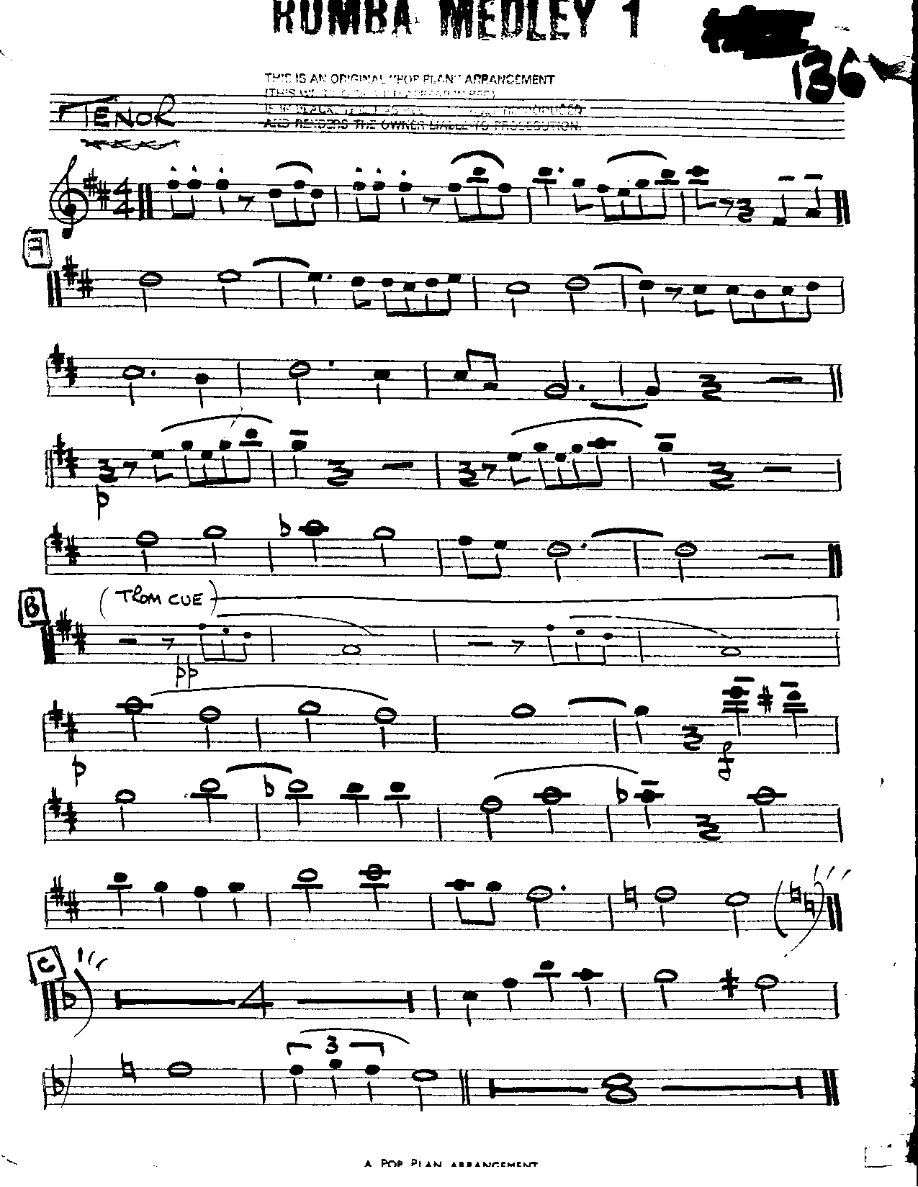 Rhumba Medley #1 — Small Ensemble sheet music arranged by Mr. X | Jazz Standard