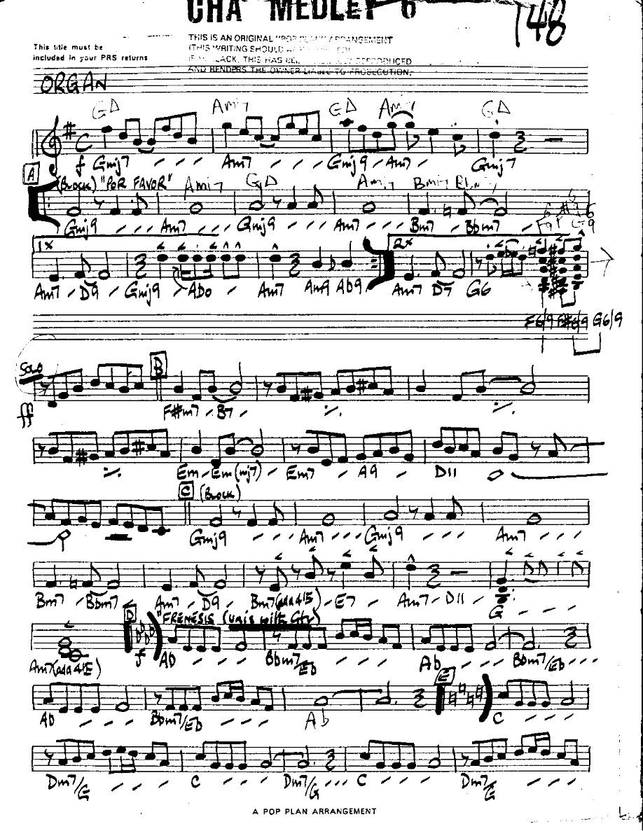 Cha Cha Medley #6 — Small Ensemble sheet music arranged by Mr. X | Jazz Standard