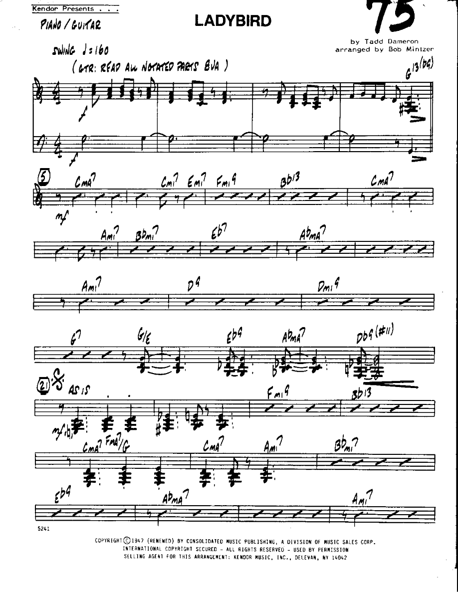 Ladybird — sheet music cover (first page)