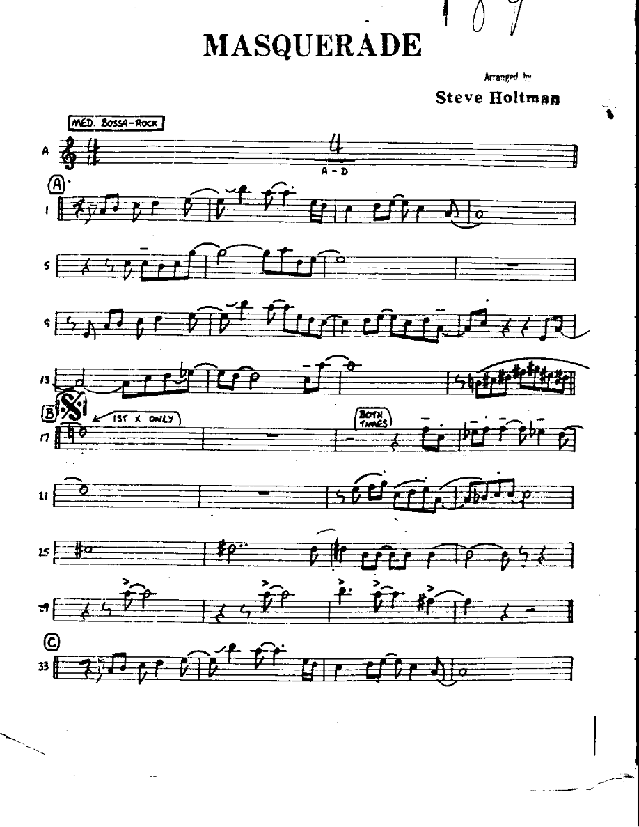 This Masquerade — Small Ensemble sheet music arranged by Steve Holtman | Jazz Standard
