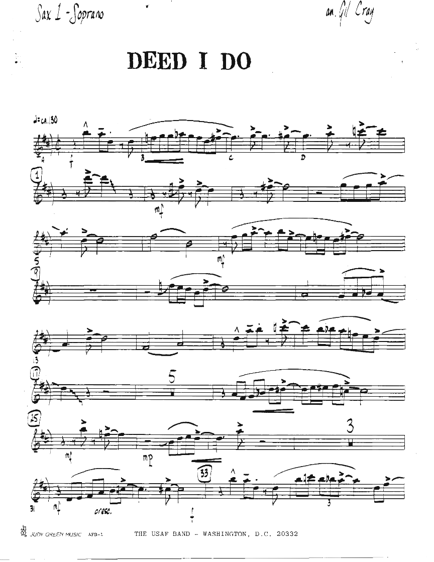 Deed I Do — sheet music preview