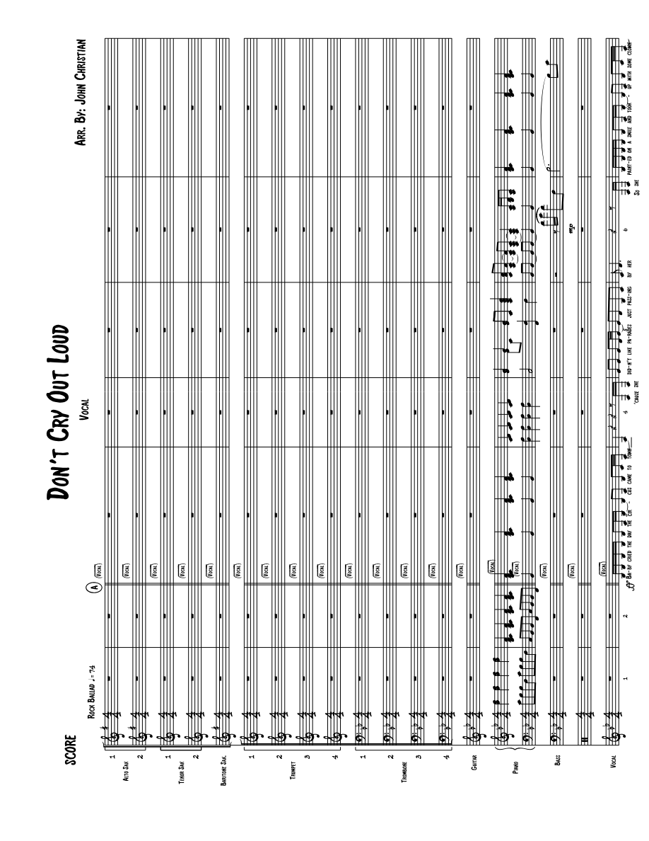 Don't Cry Out Loud — Big Band Vocal sheet music by J.Christian | Jazz Standard