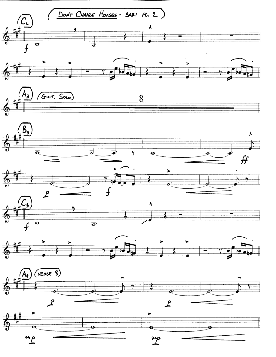 Don't Change Horses — sheet music cover (first page)