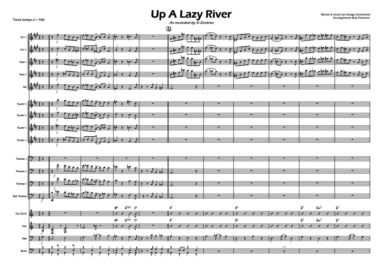 Up A Lazy River — sheet music cover (first page)