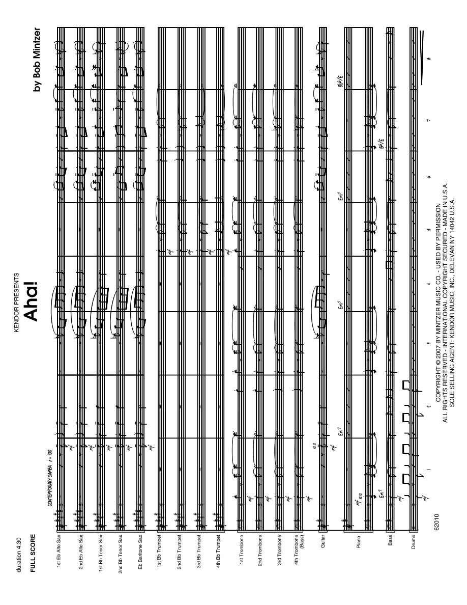 Aha (B.Mintzer) MP3 — sheet music cover (first page)